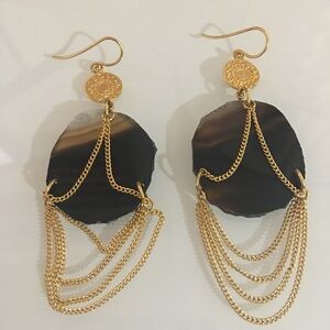 Gift WPURCHASE Agate Earrings,18-Karat gold plated